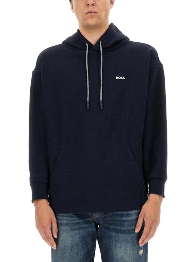 HUGO BOSS Sweatshirt With Logo In Dark Blue 403 Product Image