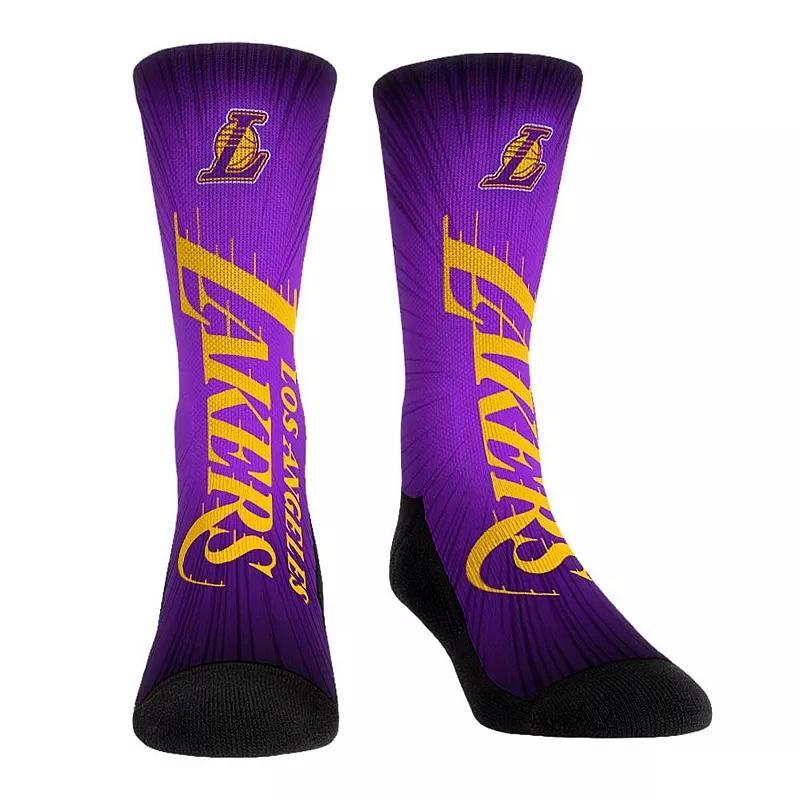 Rock Em Socks Los Angeles Lakers Mascot Pump Up Crew Socks, Mens Product Image