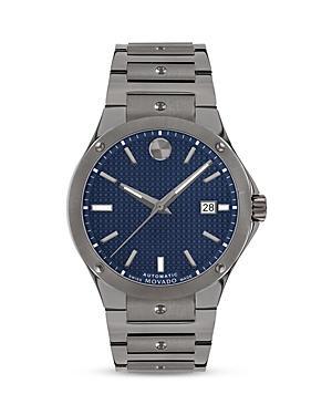 Men's Movado SE Gunmetal Grey PVD Automatic Watch with Blue Dial (Model: 0607553) Product Image