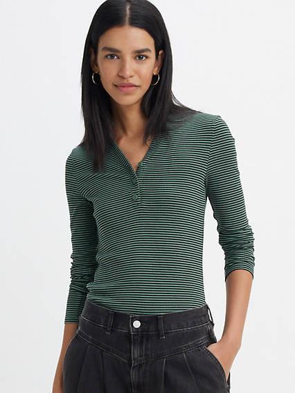 Levis Striped Dreamy Henley Shirt - Womens Product Image