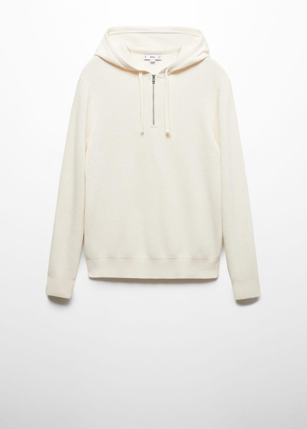 MANGO MAN - Hooded knit sweatshirt off whiteMen Product Image