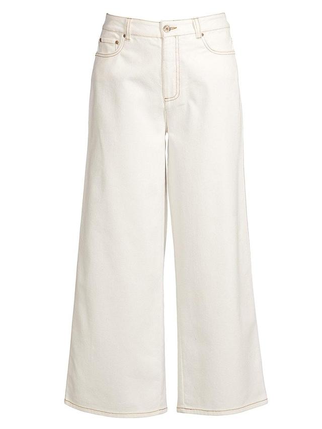 Womens Sally High-Rise Cropped Wide-Leg Jeans Product Image