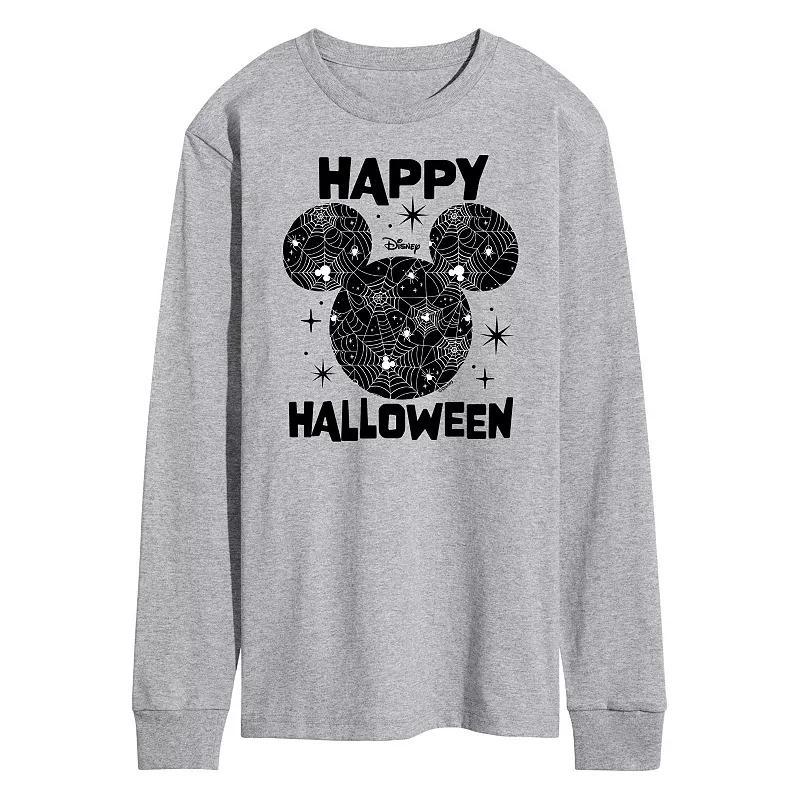 Disneys Mickey Mouse Mens Happy Halloween Silhouette Long Sleeve Graphic Tee Product Image