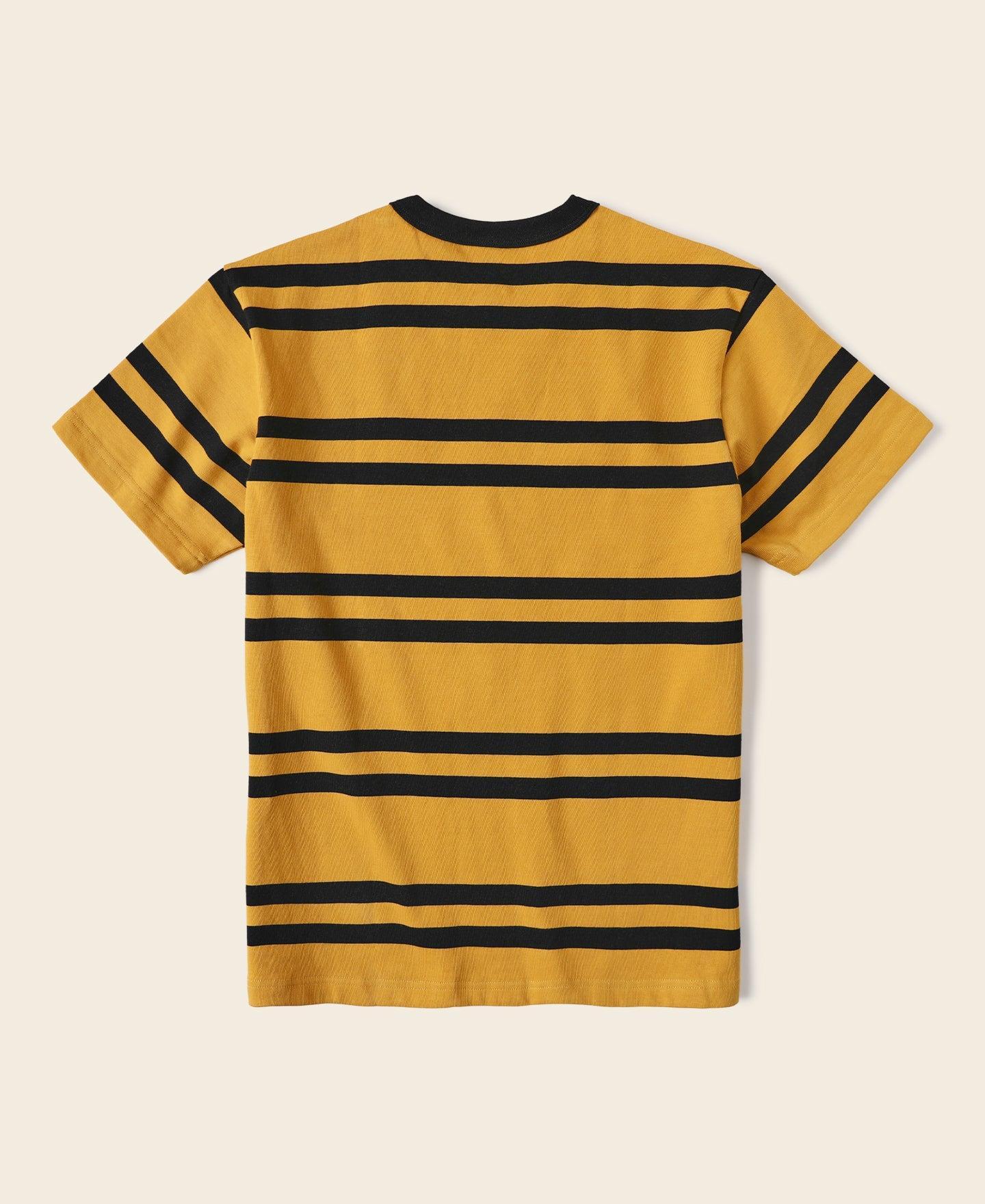 9.8 oz IVY Style Striped T-Shirt - Yellow/Black Product Image