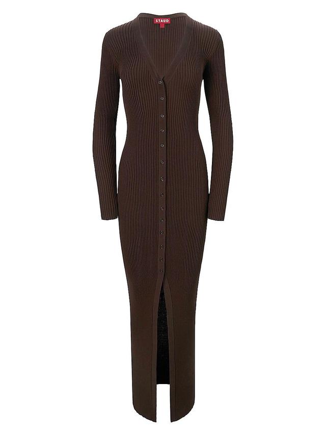 Womens Shoko Rib-Knit Long-Sleeve Maxi Dress Product Image