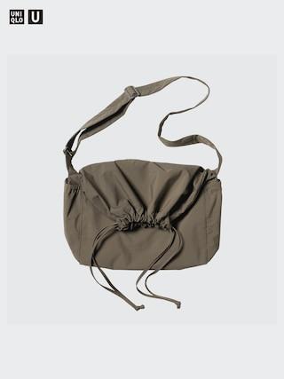 Womens Drawstring Shoulder Bag Olive One UNIQLO US product image