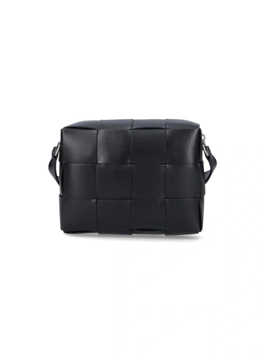 BOTTEGA VENETA Camera Cassette Bag In Black Parakeet Silv Product Image