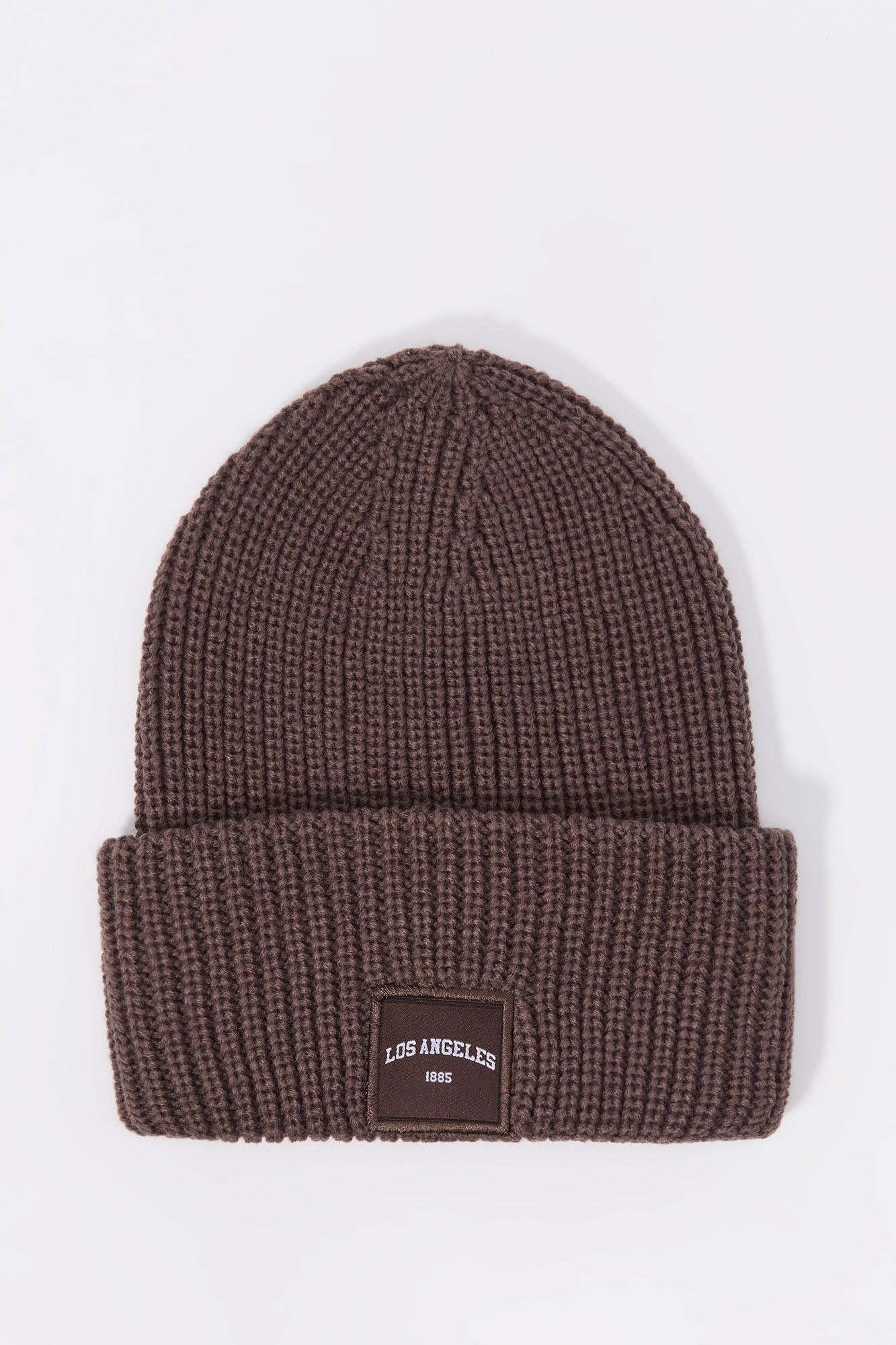 City Patch Ribbed Knit Beanie Male product image