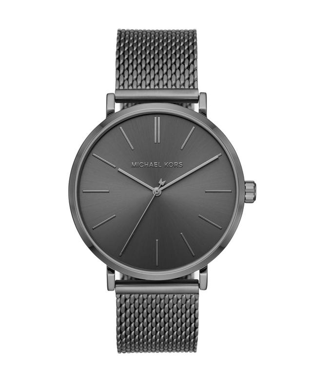 Michael Kors Mens Auden Three-Hand Gunmetal Stainless Steel Mesh Watch 42mm MK7151 - Gunmetal Product Image