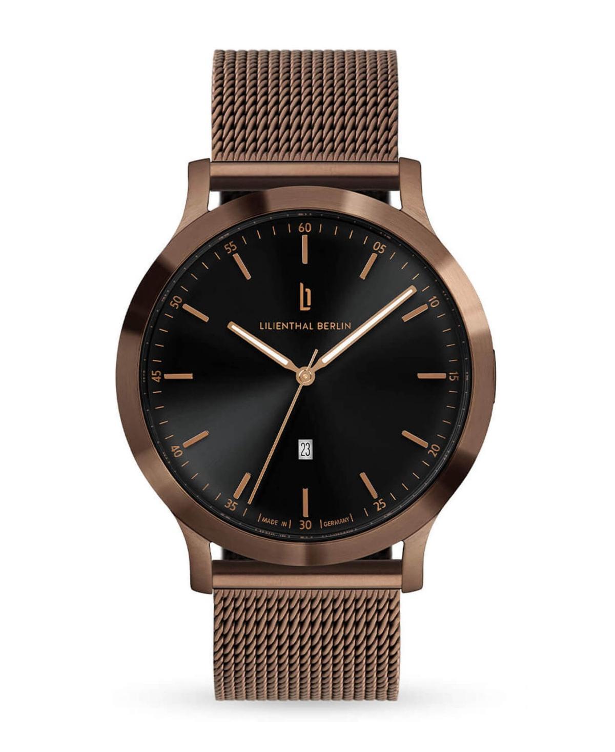 Lilienthal Berlin Mens Huxley Bronze Black Bronze Stainless Steel Mesh Watch 40mm - Bronze Product Image