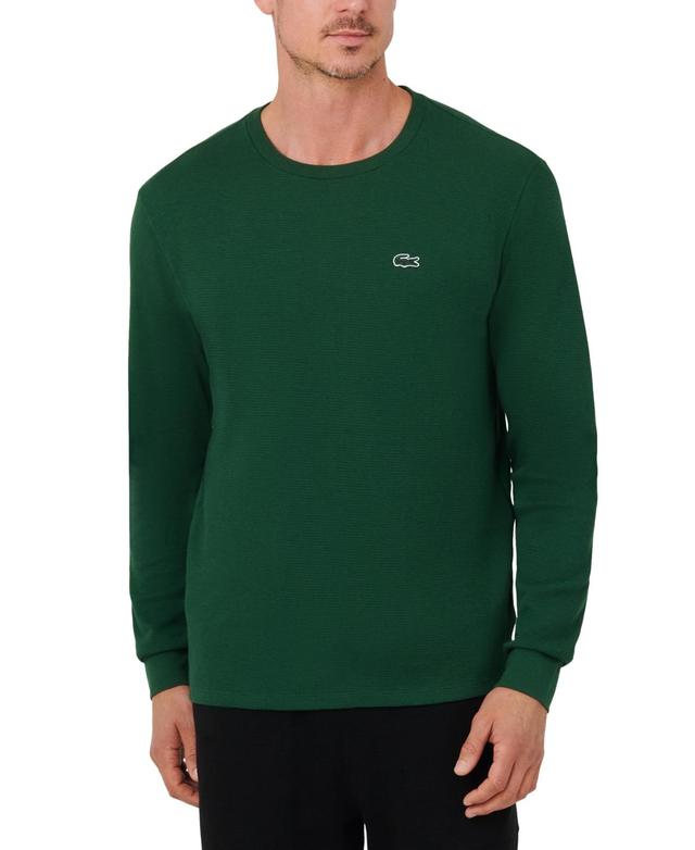 Lacoste Mens Waffle-Knit Thermal Sleep Shirt Product Image