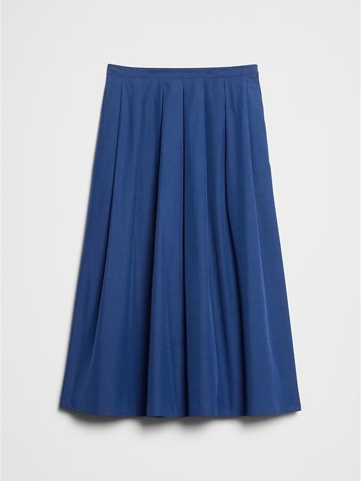 Pintuck Taffeta Midi Skirt Product Image