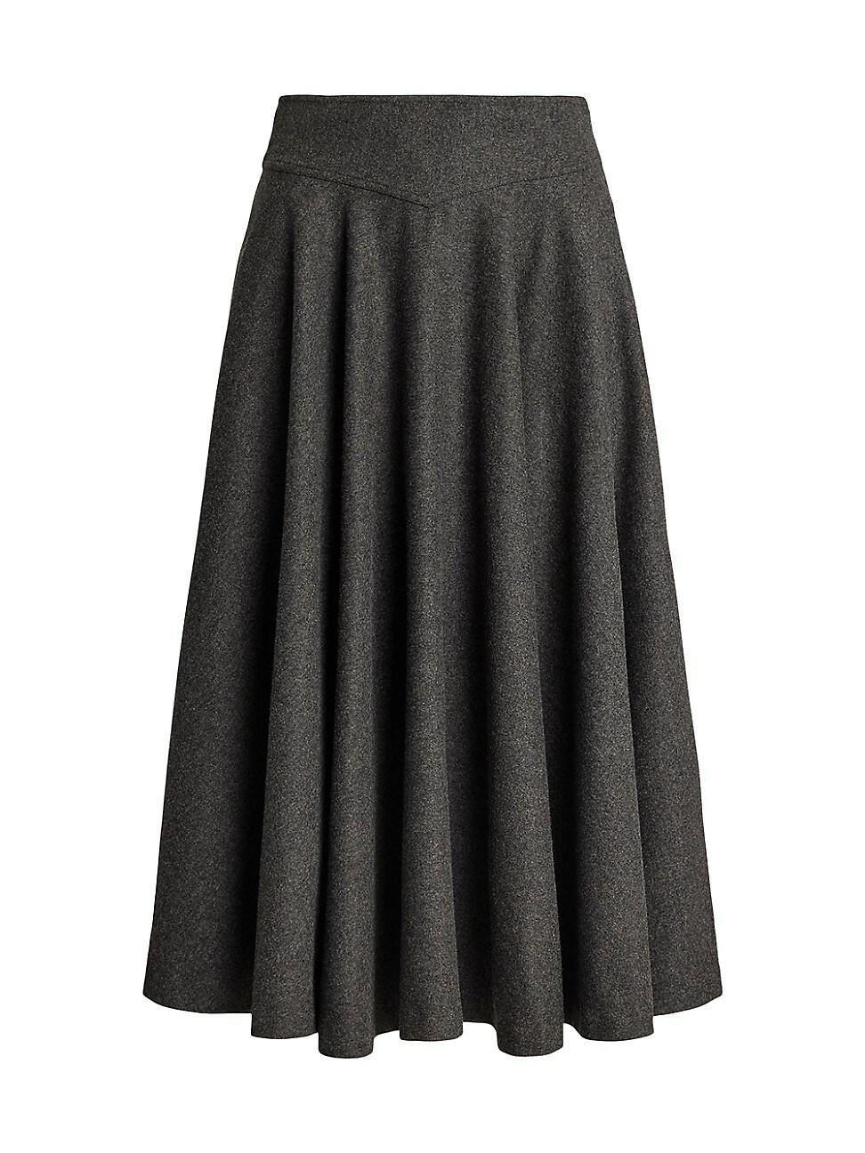 Womens Wool Flannel Midi-Skirt product image