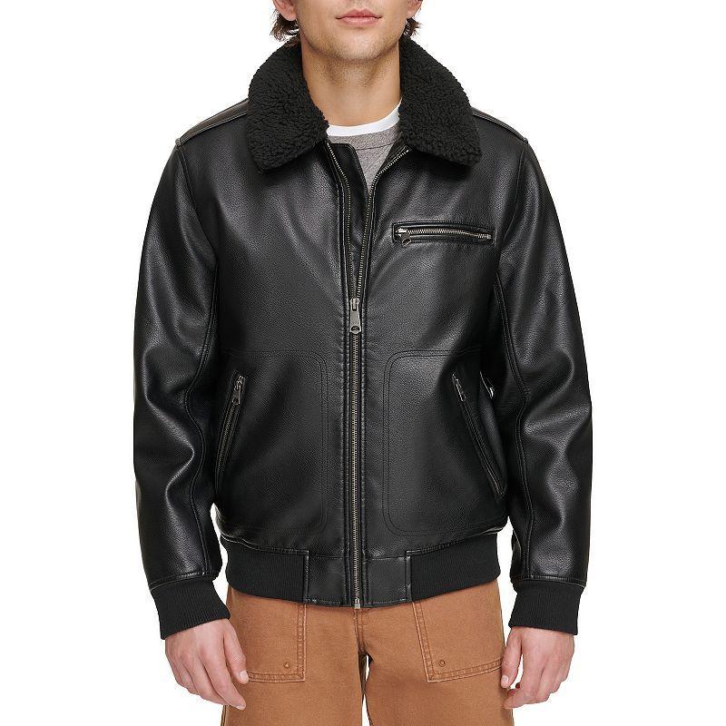 Mens Levis Faux Leather Bomber Jacket Product Image