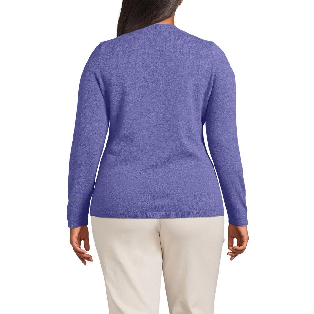 Lands' End Women's Plus Size Cashmere Sweater - 1x - Rich Periwinkle Heather Product Image