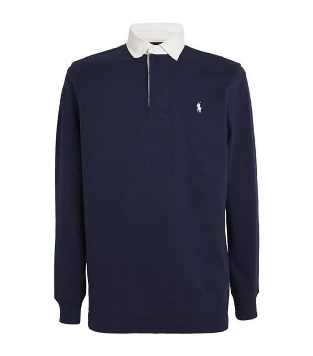 POLO RALPH LAUREN Cotton Polo Pony Rugby Shirt In Cruise Navy Product Image