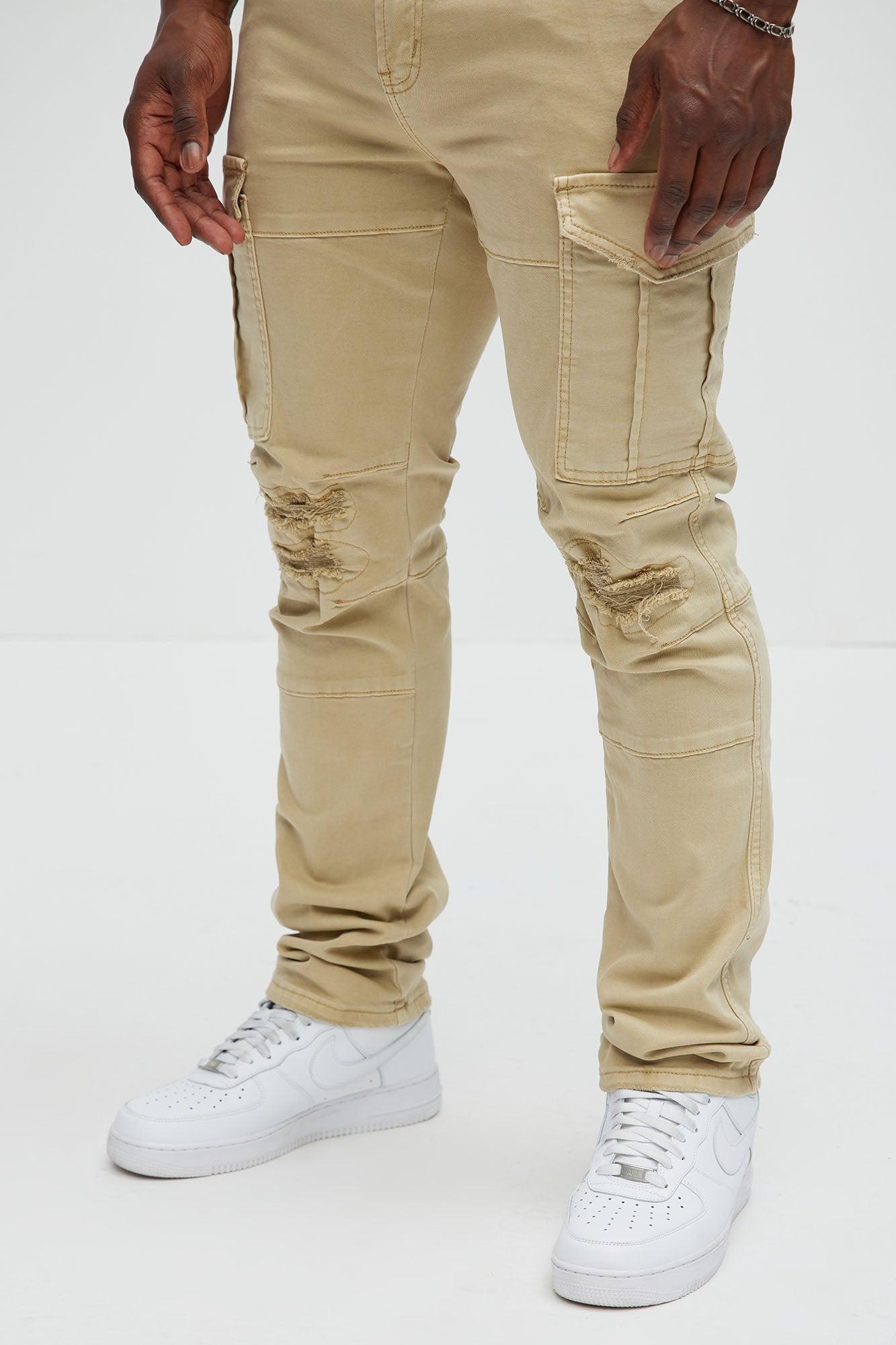 Keep It Chill Cargo Slim Jeans - Khaki Product Image