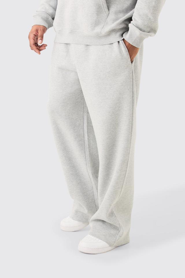 Plus Basic Relaxed Fit Sweatpants In Grey Marl | boohooMAN USA Product Image