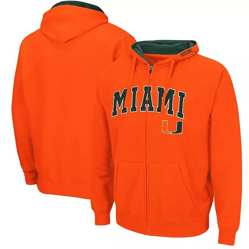 Mens Colosseum Miami Hurricanes Arch & Logo 3.0 Full-Zip Hoodie Product Image