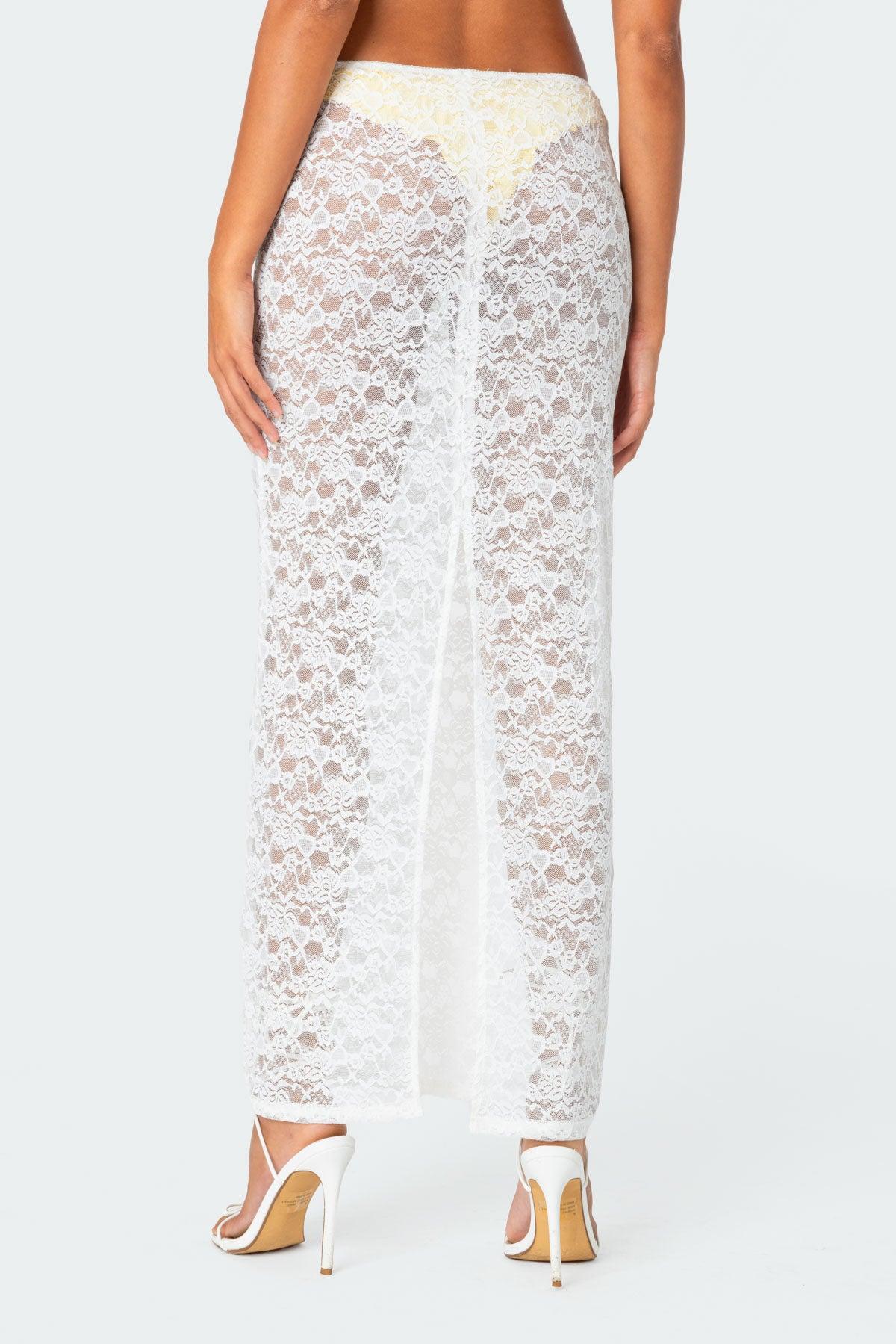 Oceana Sheer Lace Maxi Skirt Product Image