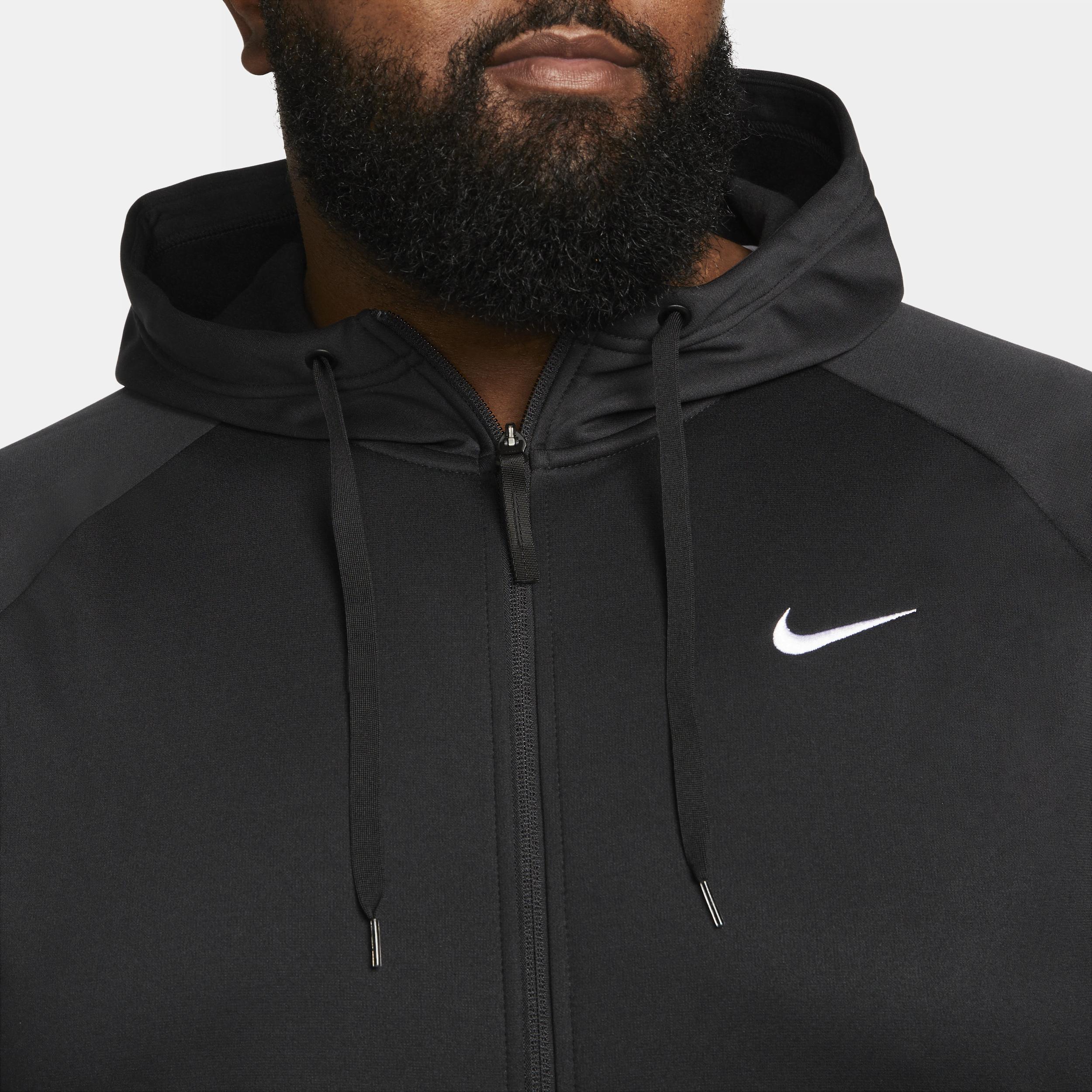 Nike Mens Nike Therma Fleece Full-Zip Hoodie - Mens Black/Black/White Product Image