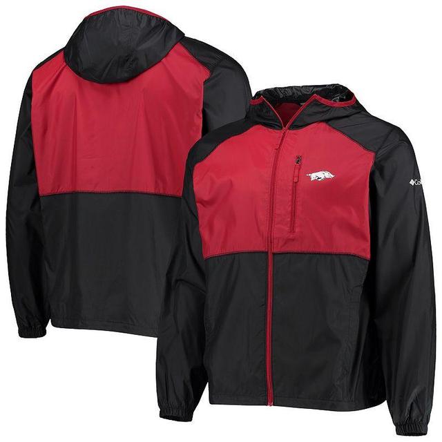 Mens Columbia /Cardinal Arkansas Razorbacks Flash Forward Hoodie Full-Zip Lightweight Windbreaker Product Image