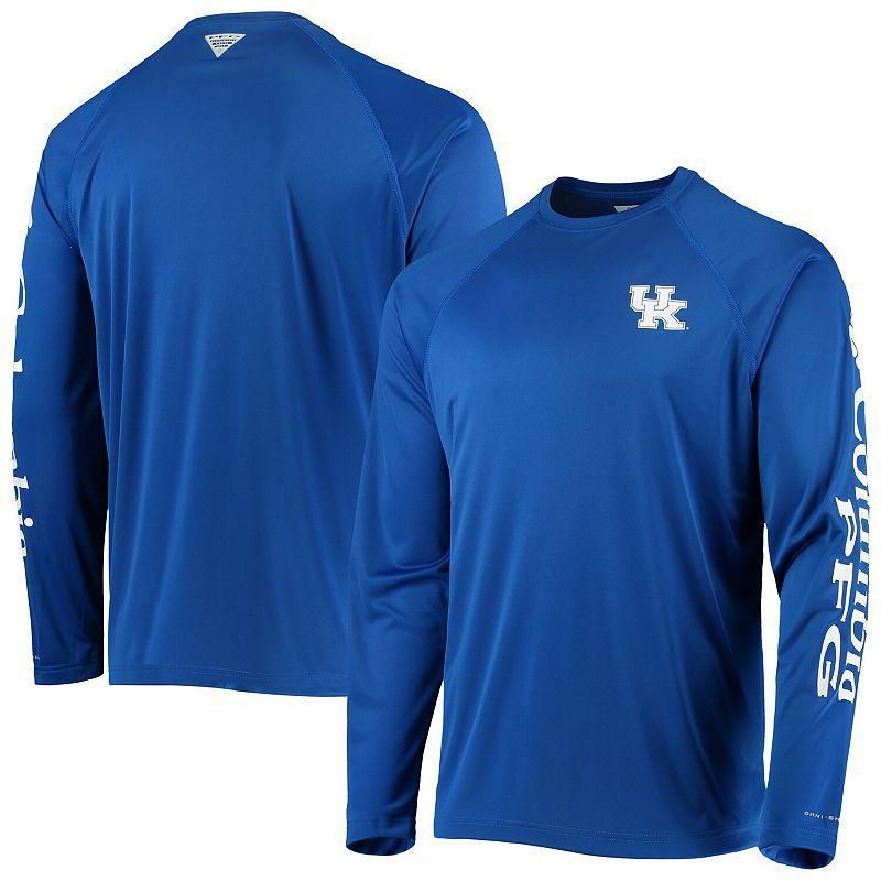 Mens Columbia Royal Kentucky Wildcats PFG Terminal Tackle Raglan Omni-Shade Long Sleeve T-Shirt Product Image