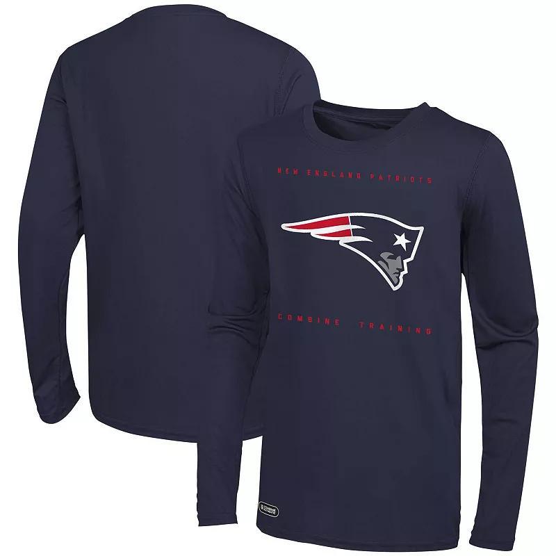 Mens New England Patriots Side Drill Long Sleeve T-Shirt Blue Product Image