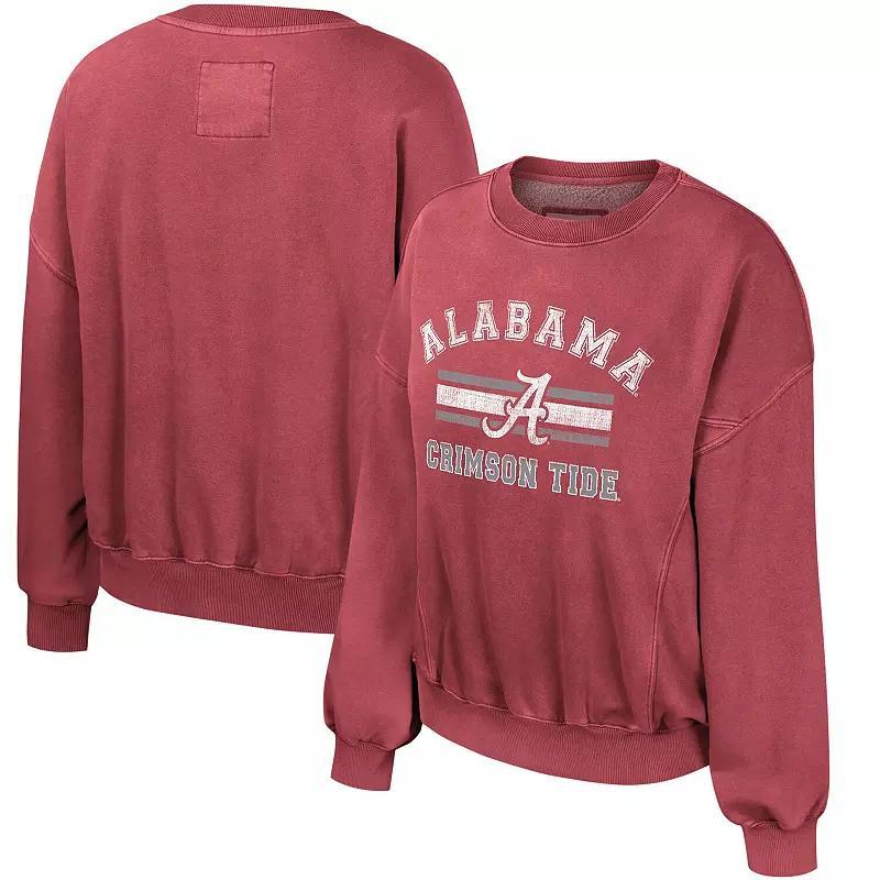 Womens Colosseum Crimson Alabama Crimson Tide Audrey Washed Pullover Sweatshirt Product Image