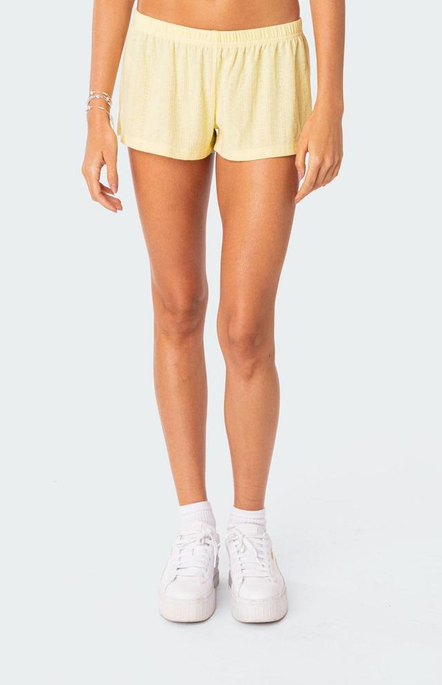 Edikted Women's Irene Low Rise Pointelle Micro Shorts Product Image