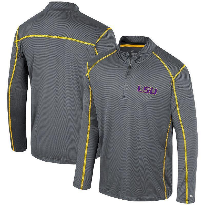 Mens Colosseum Black LSU Tigers Cameron Quarter-Zip Windshirt Product Image