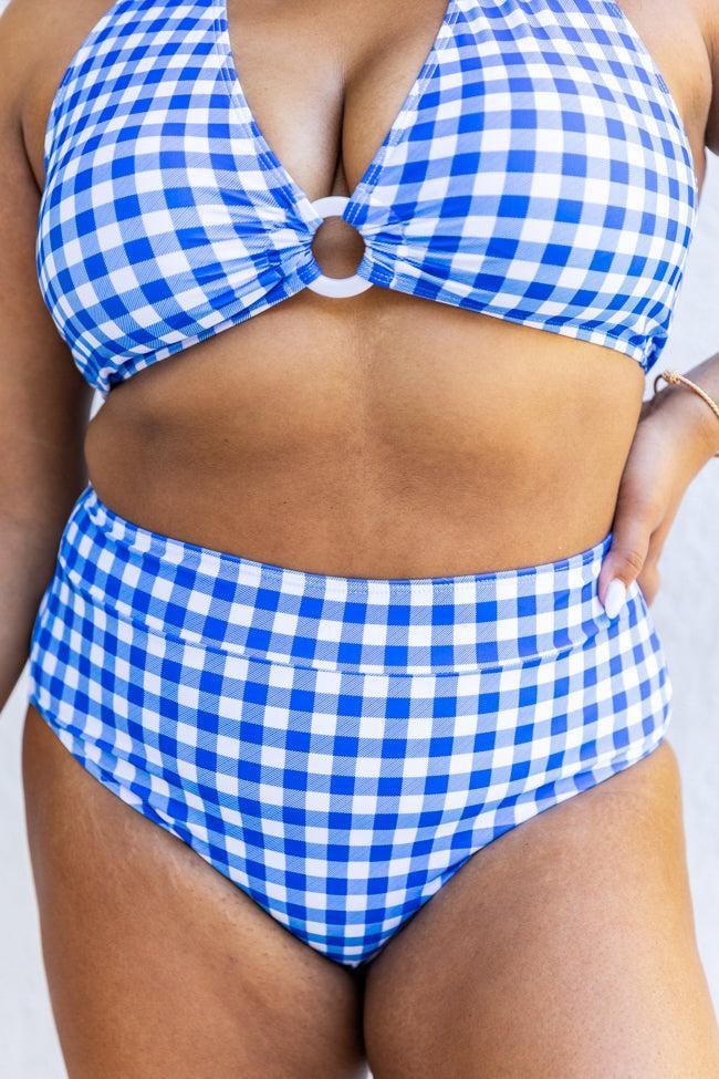 Won't You Be Mine Blue Gingham Bikini Bottoms FINAL SALE Product Image