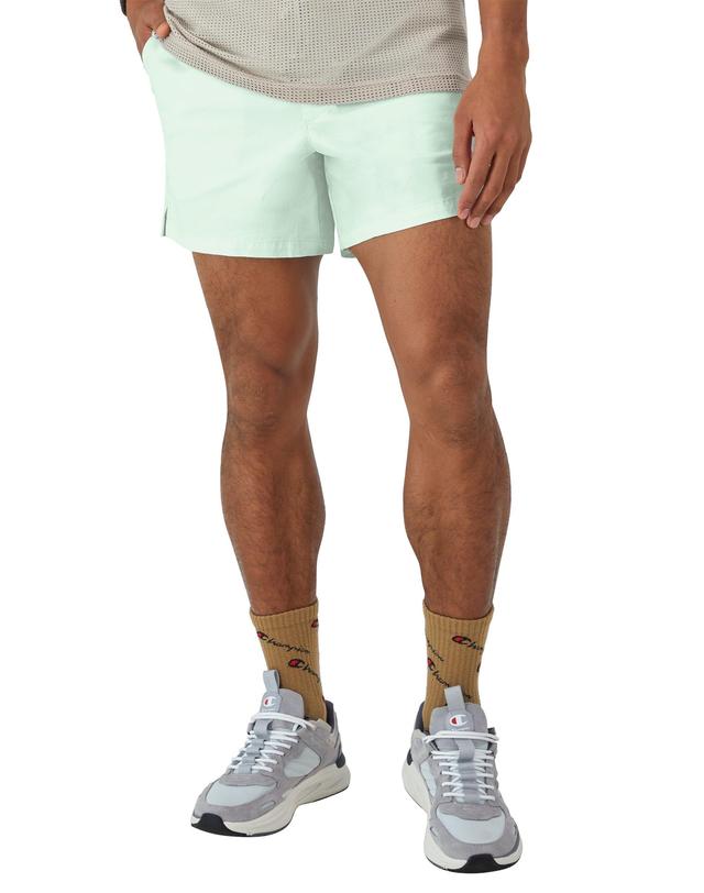 Mens Champion Walk Shorts, Embroidered Script Logo, 5 Gmt Dye Amber Olive Green L Product Image