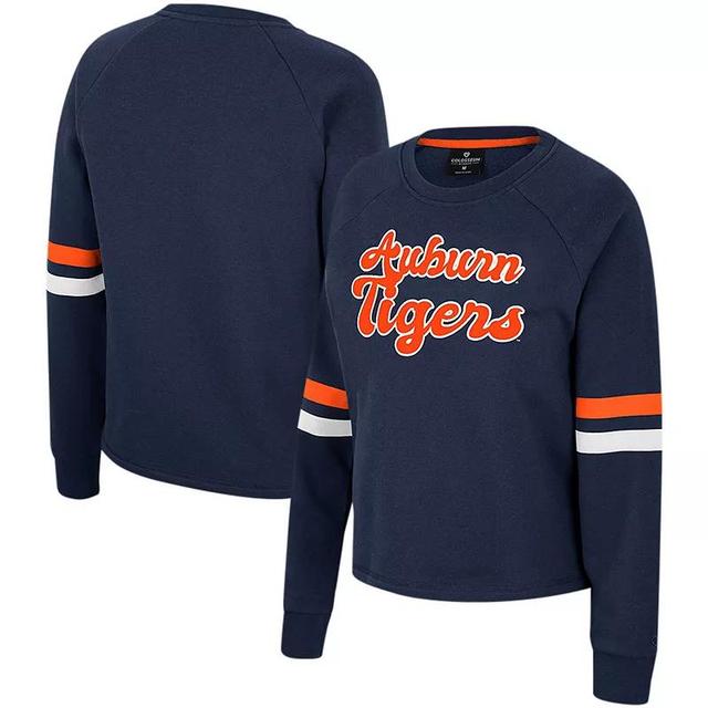 Womens Colosseum Navy Auburn Tigers Talent Competition Raglan Pullover Sweatshirt Product Image