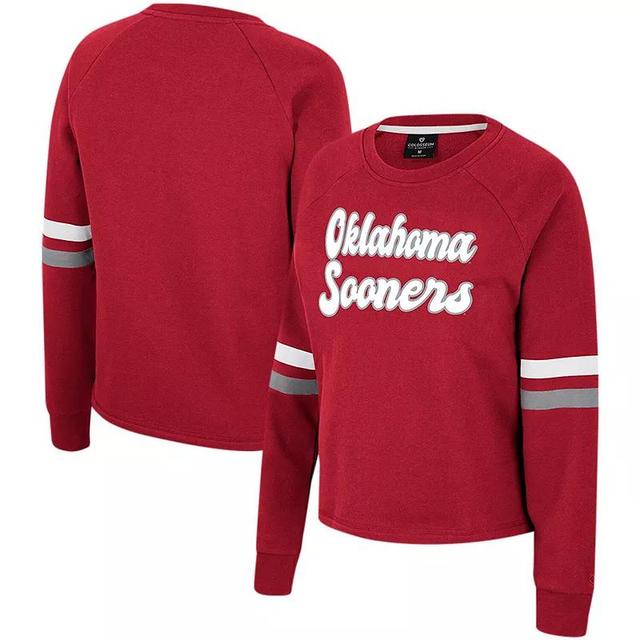 Womens Colosseum Crimson Oklahoma Sooners Talent Competition Raglan Pullover Sweatshirt Product Image