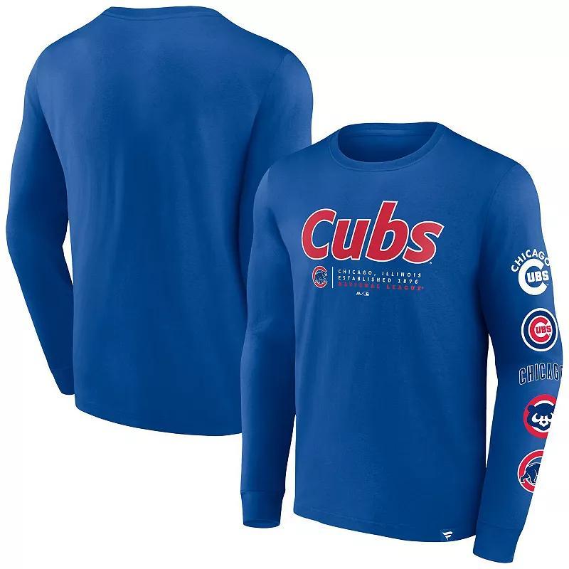 Mens Fanatics Branded Royal Chicago Cubs Strike the Goal Long Sleeve T-Shirt Product Image