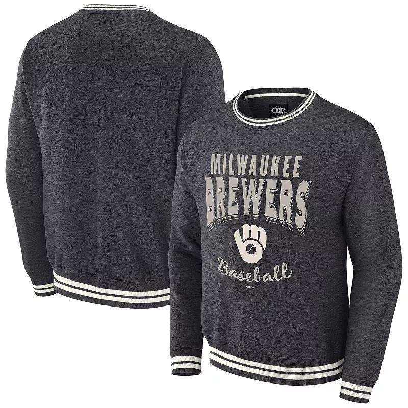 Mens Darius Rucker Collection by Fanatics Heather Charcoal Milwaukee Brewers Vintage Pullover Sweatshirt Product Image