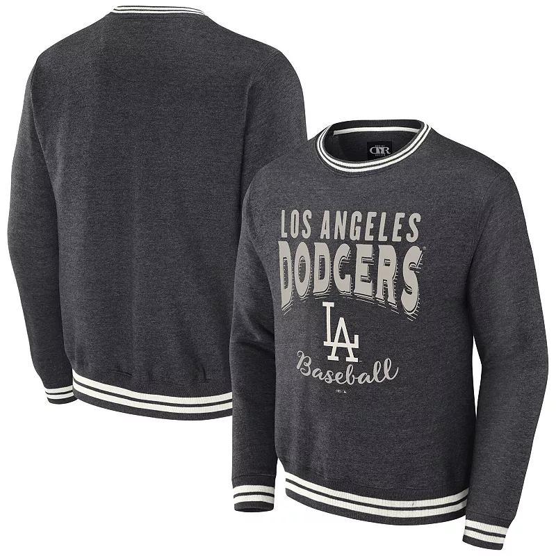 Mens Darius Rucker Collection by Fanatics Heather Charcoal Distressed Los Angeles Dodgers Vintage-Like Pullover Sweatshirt Product Image