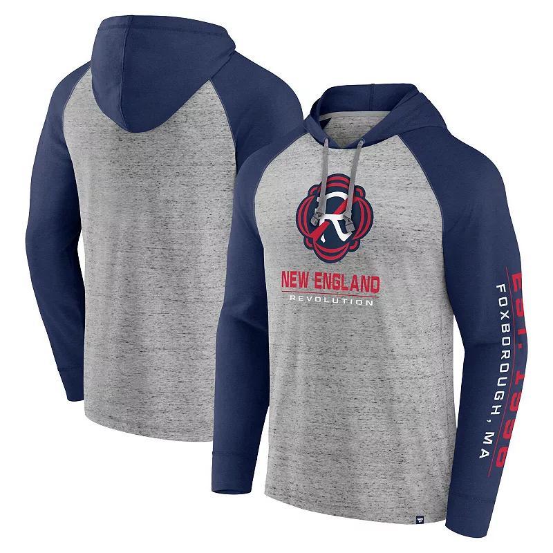 Mens Fanatics Branded Steel New England Revolution Deflection Raglan Pullover Hoodie Product Image