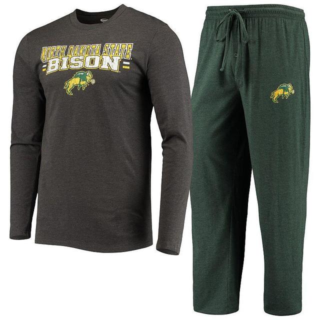 Mens Concepts Sport /Heathered Charcoal NDSU Bison Meter Long Sleeve T-Shirt & Pants Sleep Set Product Image