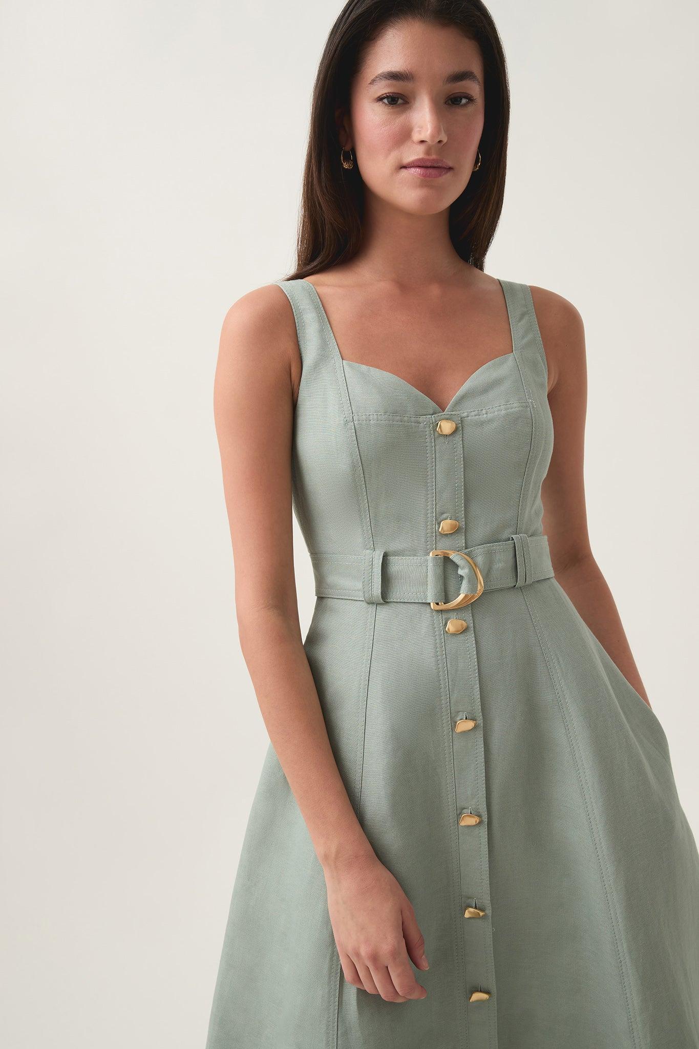 Clay Belted Midi Dress Product Image