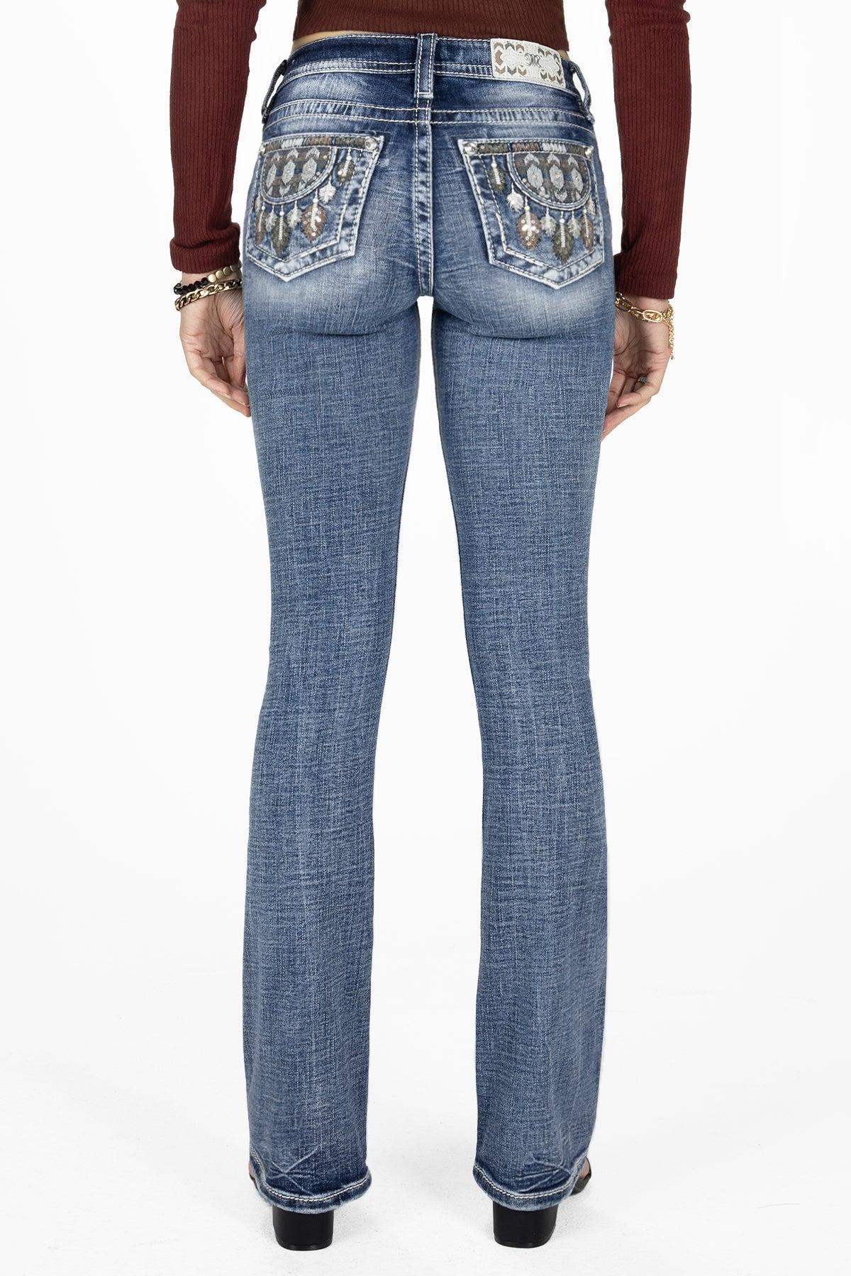 Brown Aztec Dreamcatcher Bootcut Jeans Product Image