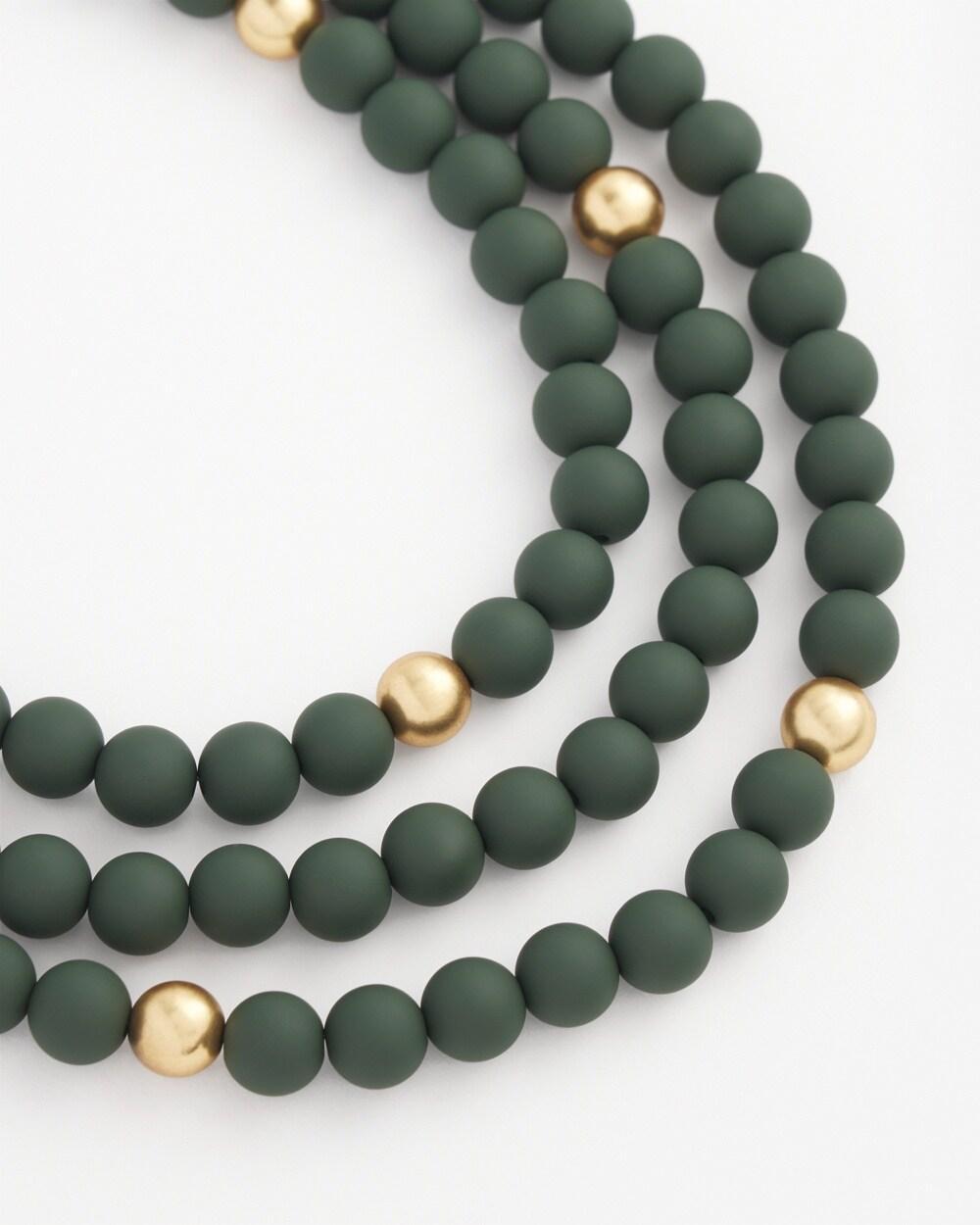 Green Beaded Bib Necklace Product Image