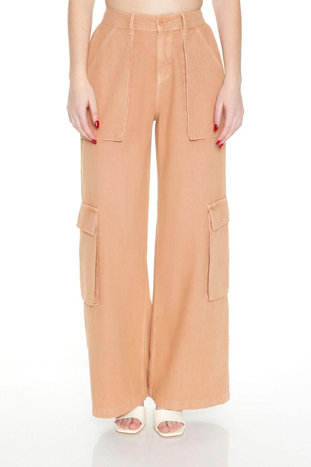 Linen-Blend Cargo Pants | Forever 21 Product Image