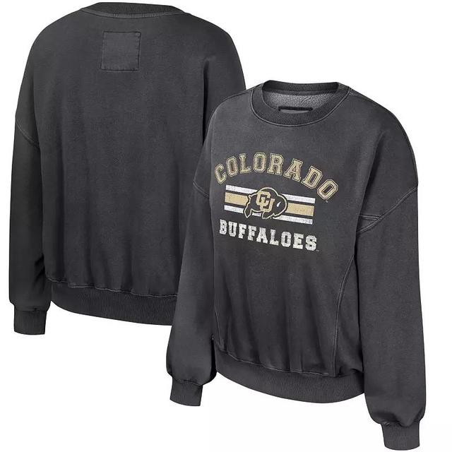 Womens Colosseum Colorado Buffaloes Audrey Washed Pullover Sweatshirt Product Image