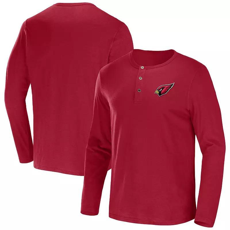 Mens NFL x Darius Rucker Collection by Fanatics Cardinal Arizona Cardinals Slub Jersey Henley Long Sleeve T-Shirt Product Image