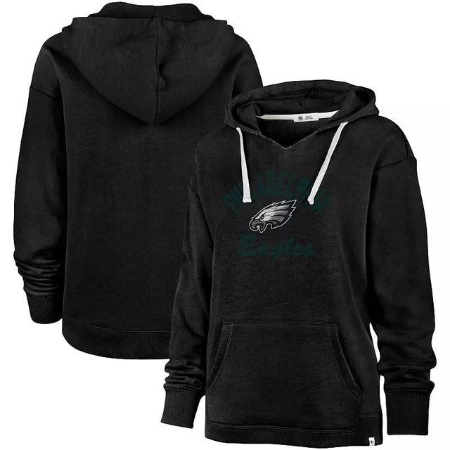 Womens 47 New England Patriots Wrapped Up Kennedy V-Neck Pullover Hoodie Blue Product Image