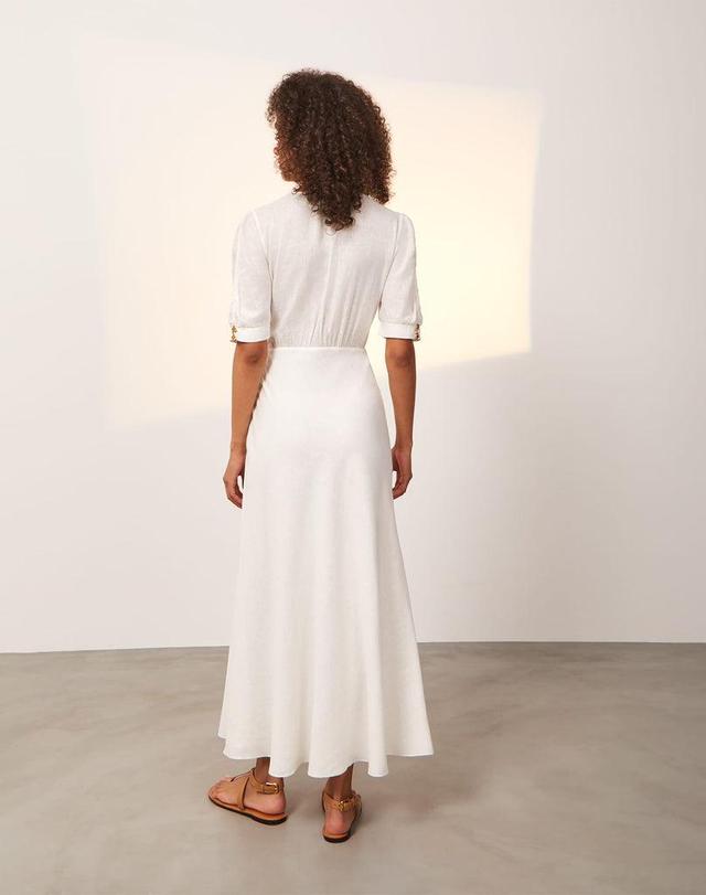 Irida Detail Midi Dress - Off White Product Image