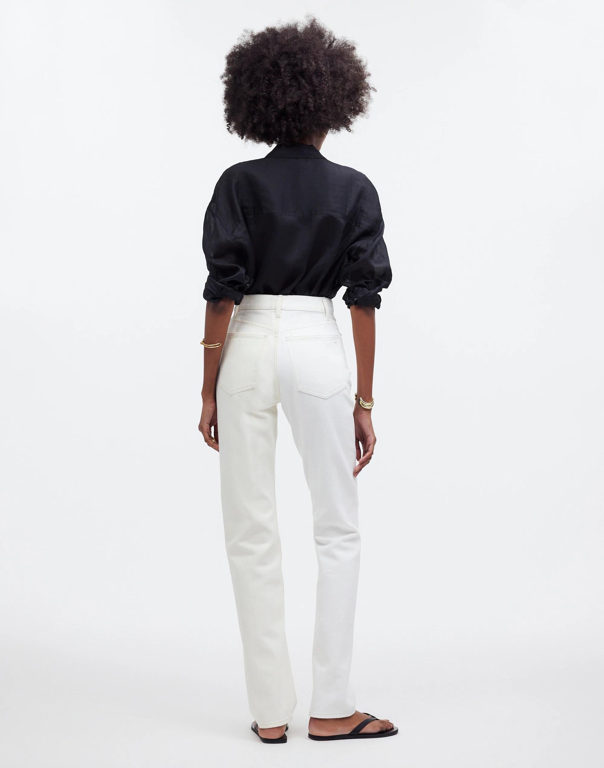 The '90s Straight Jean in Pure White + Vintage Canvas: Pieced Edition Product Image