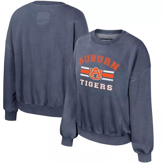 Womens Colosseum Auburn Tigers Audrey Washed Pullover Sweatshirt Blue Product Image